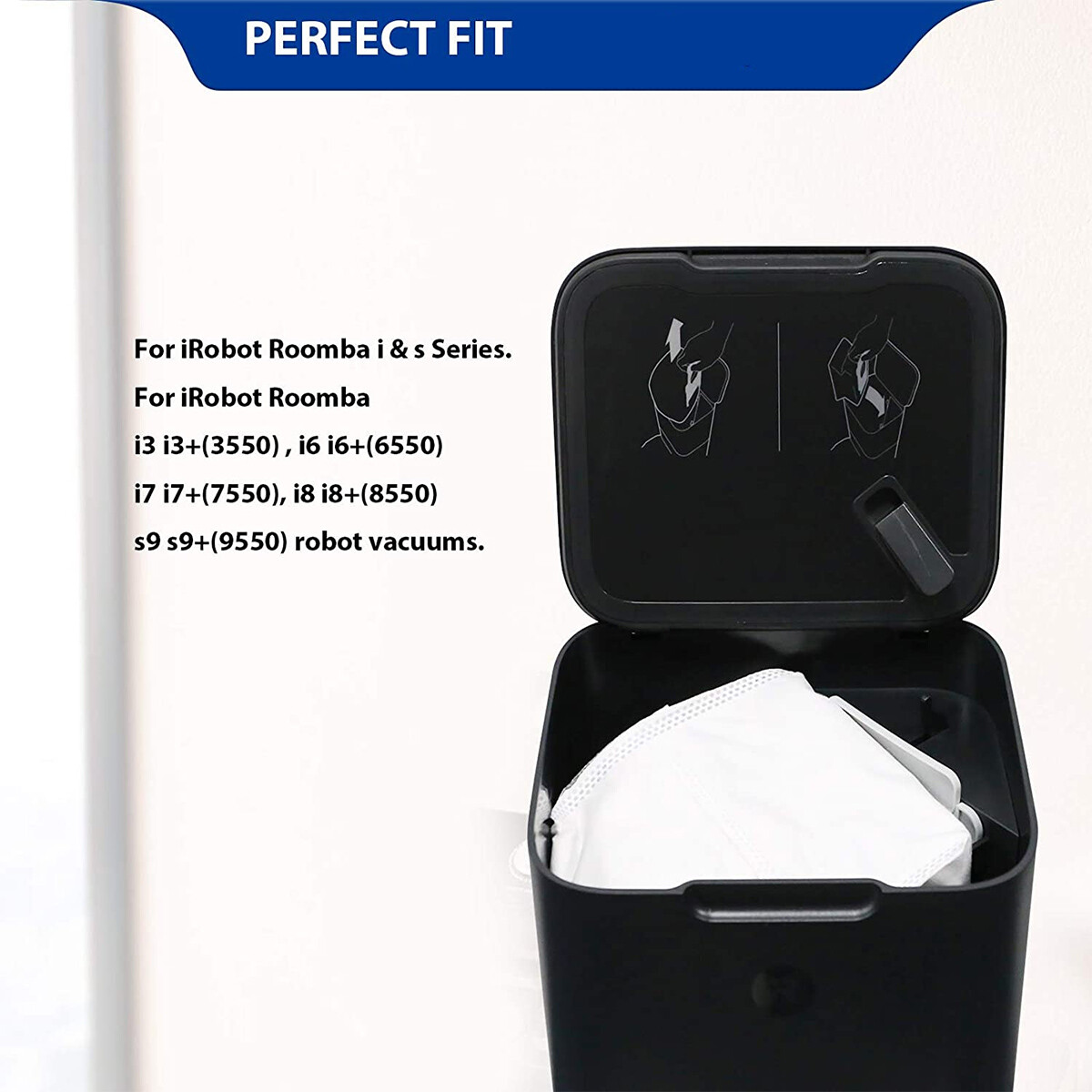 8 Packs Vacuum Bags for iRobot Roomba i7 i7+/Plus s9 s9+ (9550) i8 W/ Clean Bag