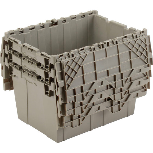 (6-Pack) Plastic Storage Container Organizer Shipping Tote Stackable Bins w/ Lid