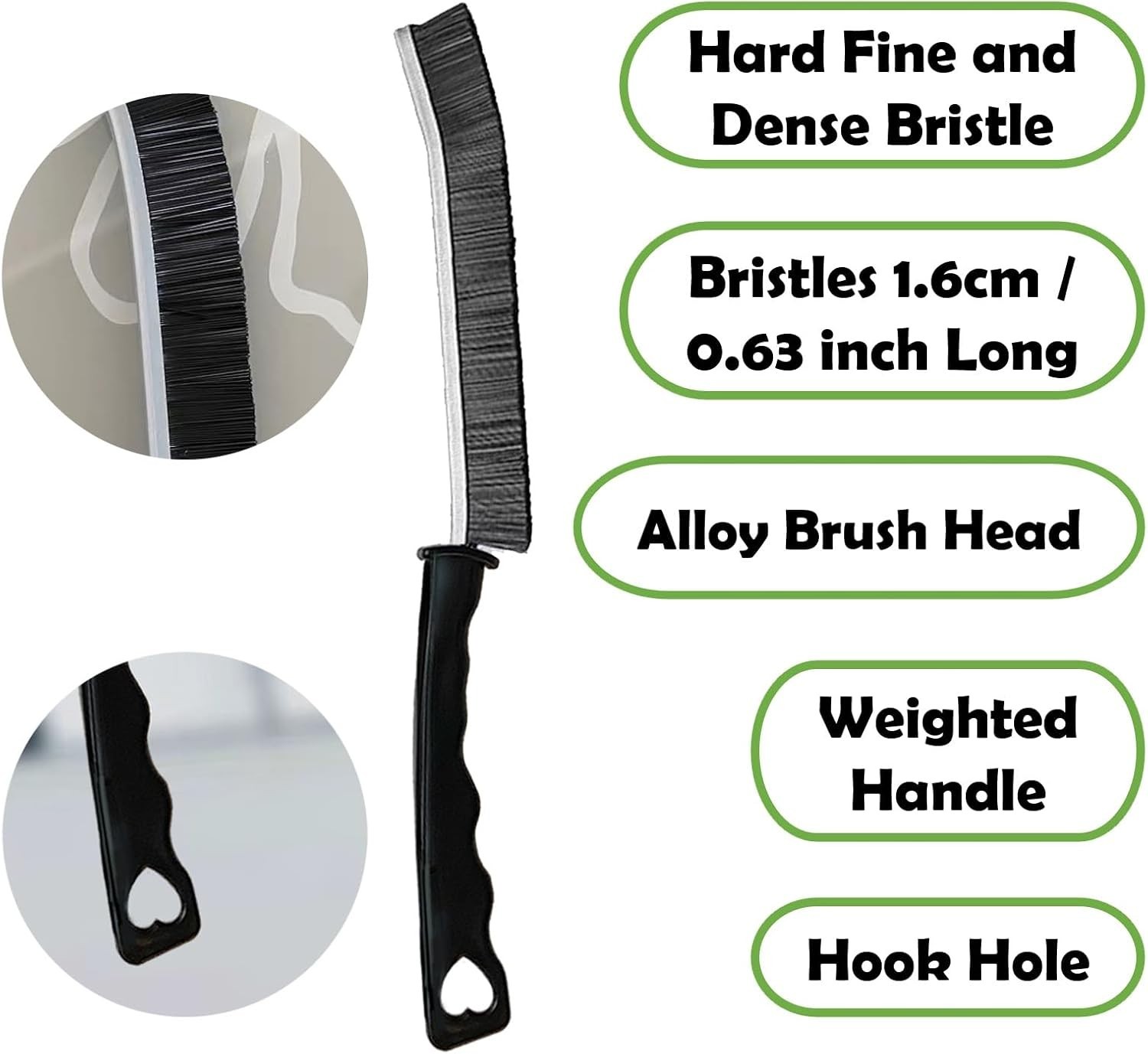 Crevice Cleaning Brush Set, Multi-Purpose Hard Bristle Brushes for Deep Clean…