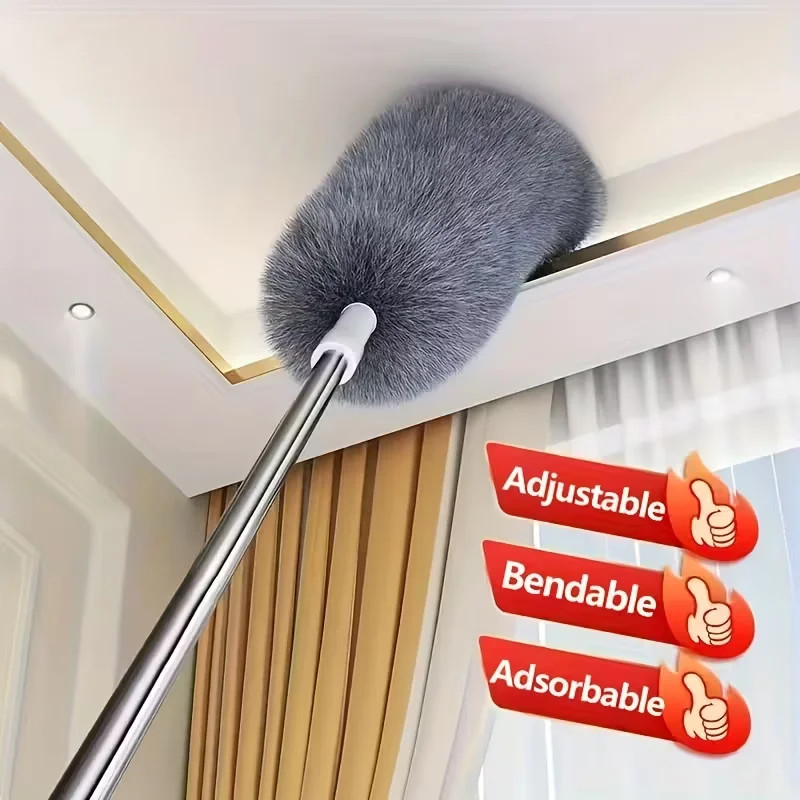 Duster with Extension Rod, Retractable Dust Brush, Microfiber Dust Brush, Reusab