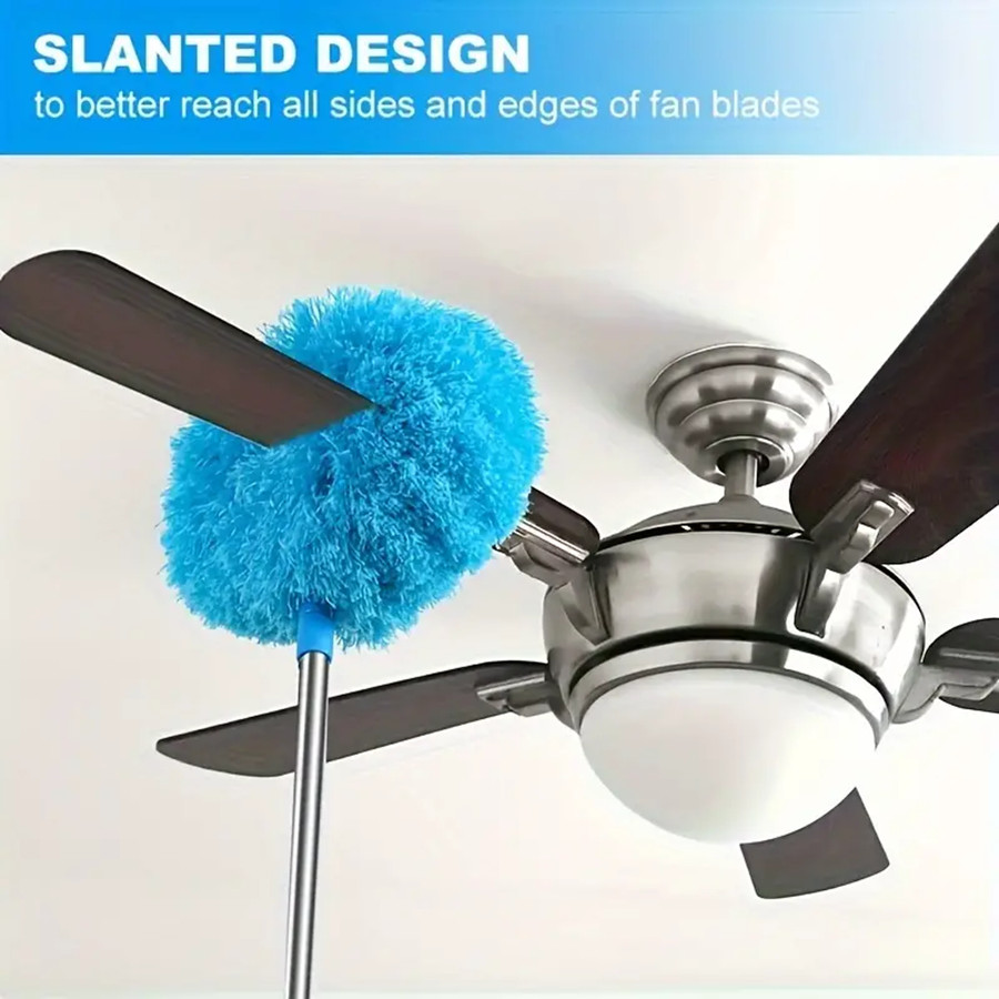 Extendable Ceiling Fan Duster, Long Reach Ring Brush for Easy Dust Cleaning