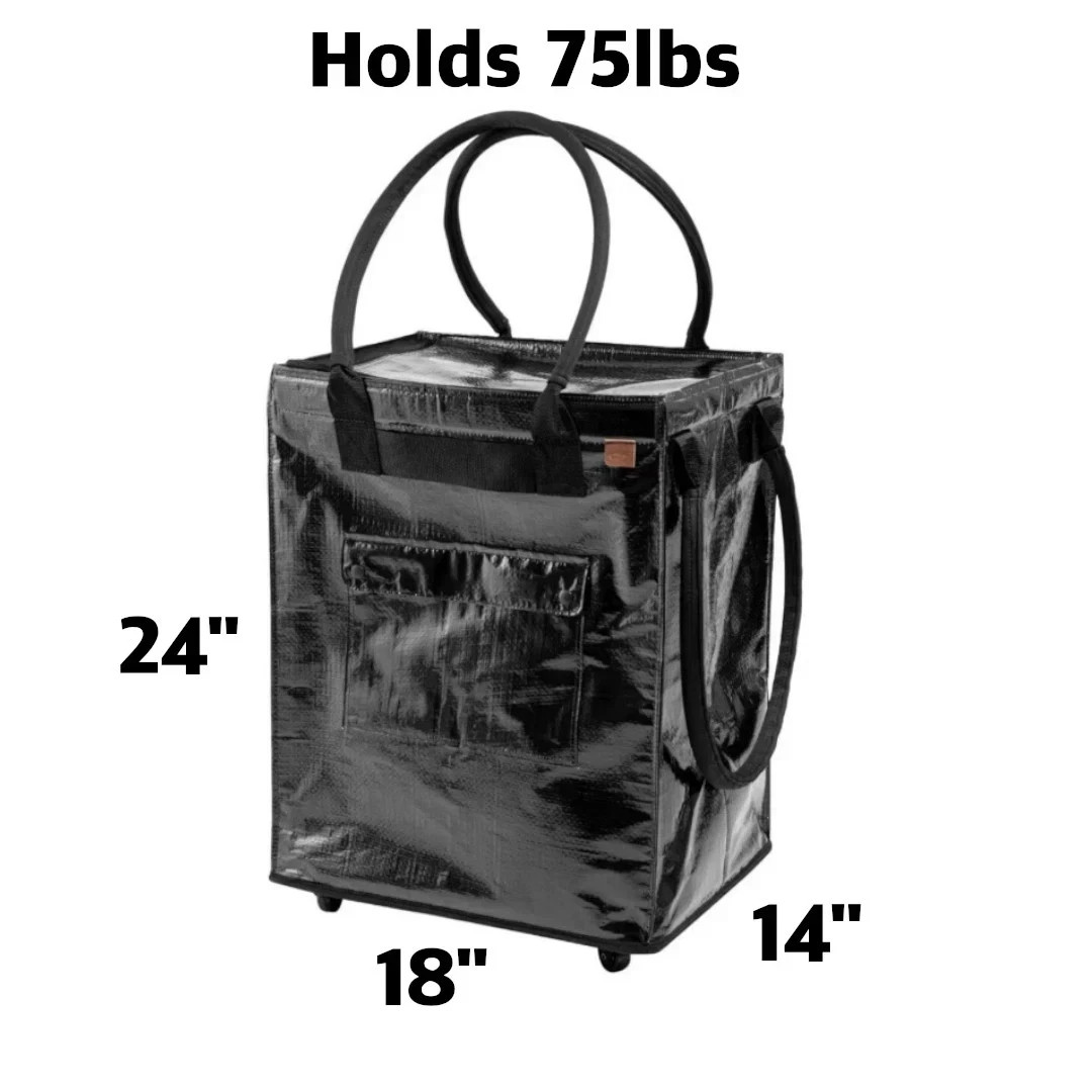 CleverMade Foldable Tote Bag W/Wheels 24x18x14″ Utility Cart 90L/75LBS