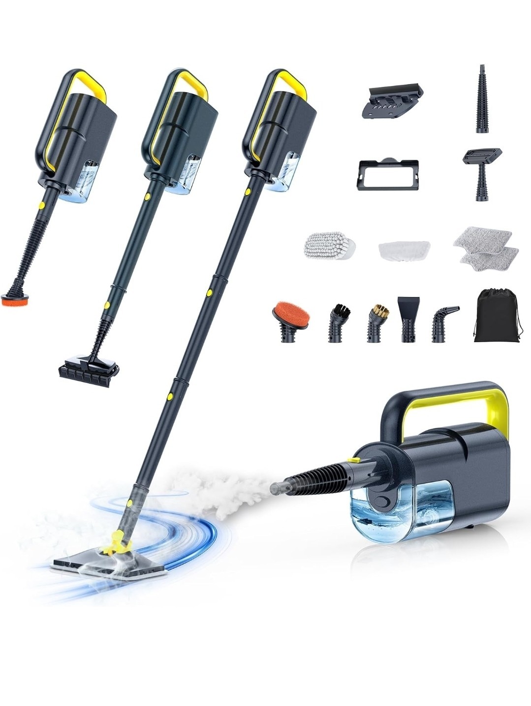 10-in-1 Steam Mop with Detachable Handheld Steamer, 350ml Tank, 10s Heat-Up, …