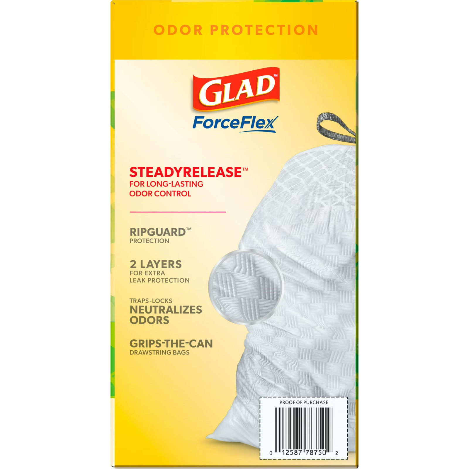 Glad ForceFlex Tall Kitchen Drawstring Trash Bags, 13 Gallon, Gain Original,80ct