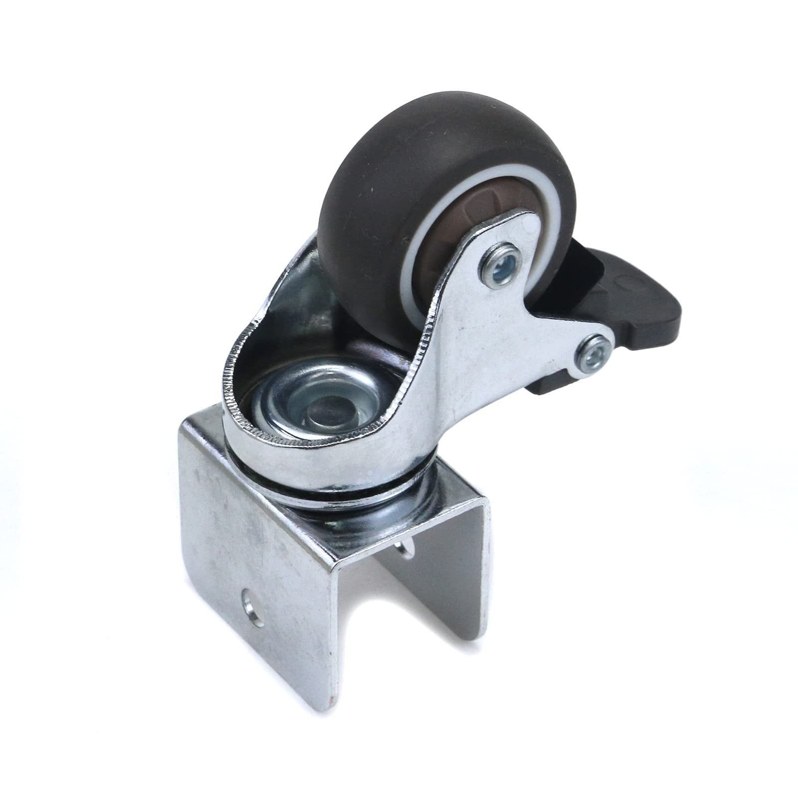 4-Pack U-Shape Swivel Caster Wheels with Brakes for Furniture Heavy Duty