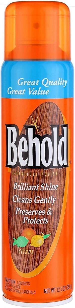 2 Pack Behold Furniture Polish Aerosol, Citrus, 12.5 oz