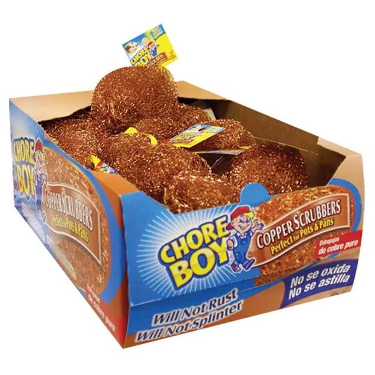 CHORE BOY COPPER SCRUBBER , 36 PIECES LOT ..100 % COPPER, NEW