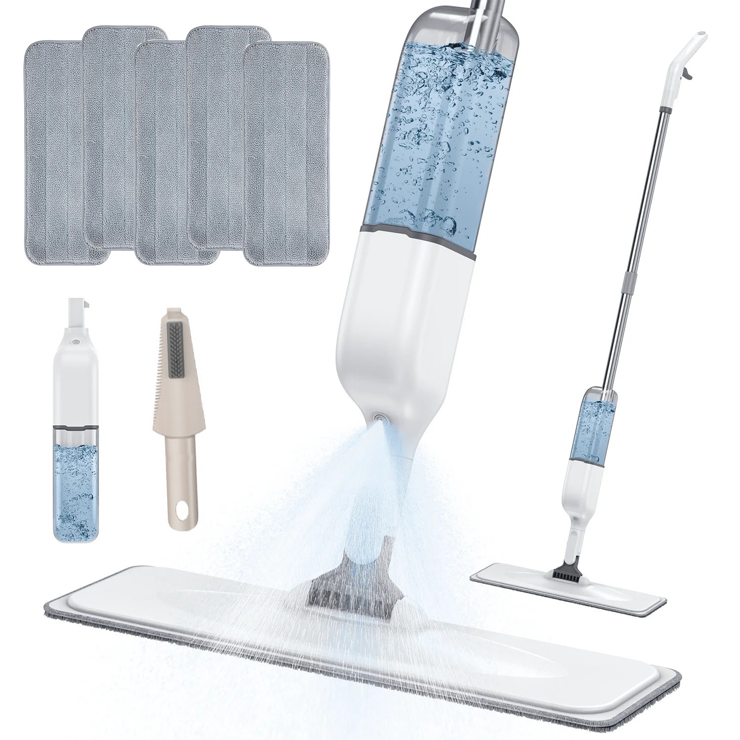 Spray Mops for Floor Cleaning with 5 Washable Pads, Wet Dry Microfiber Mop