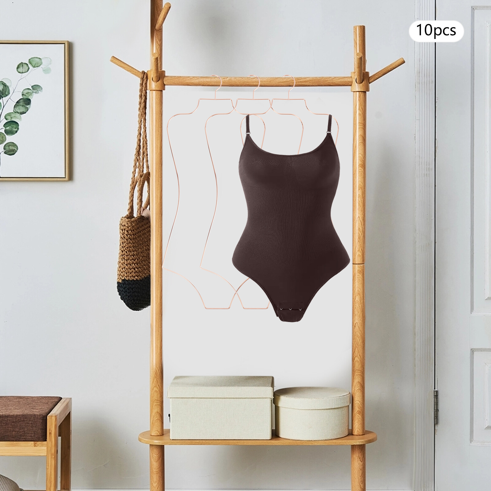 Rose Gold 10-Pack Body Shape Display Hangers for Swimwear and Lingerie