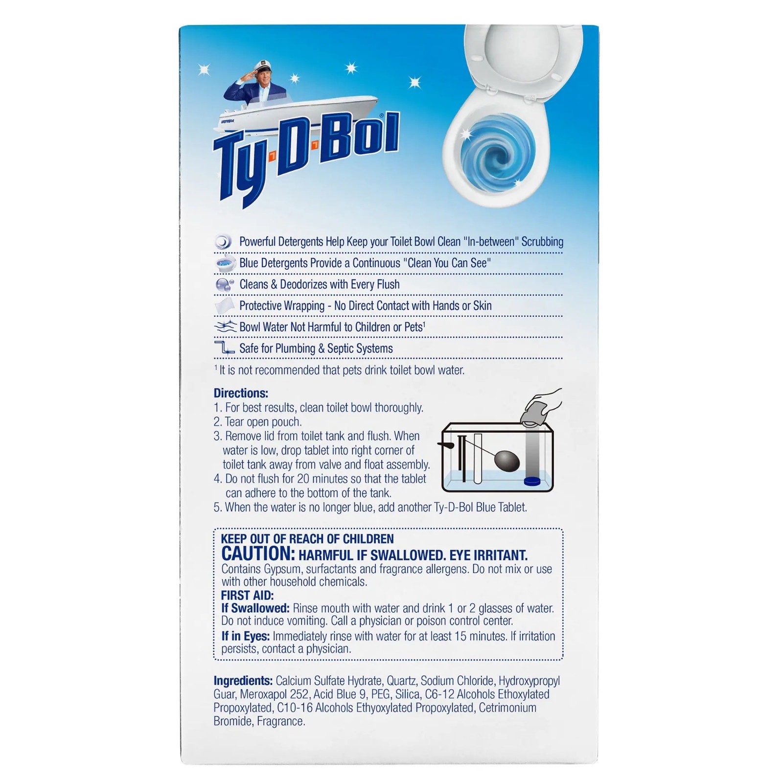 Ty-D-Bol Blue Tablets Value 5 Pack Automatic Toilet Bowl Cleaner Deodorizer Tabs