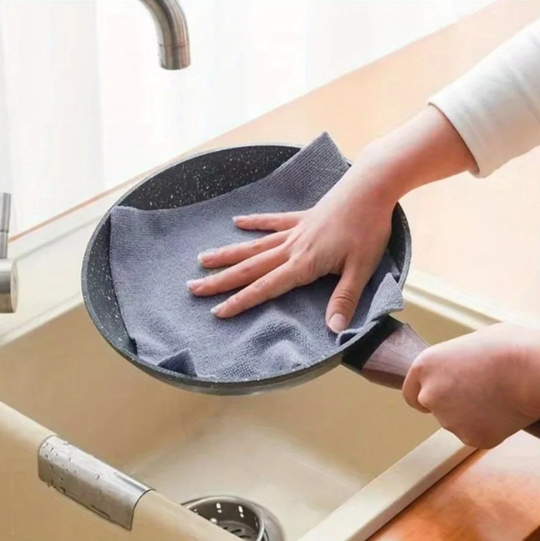 20Sheets Microfiber Dishcloth Roll Double-Sided Kitchen Cleaning Cloth – NEW