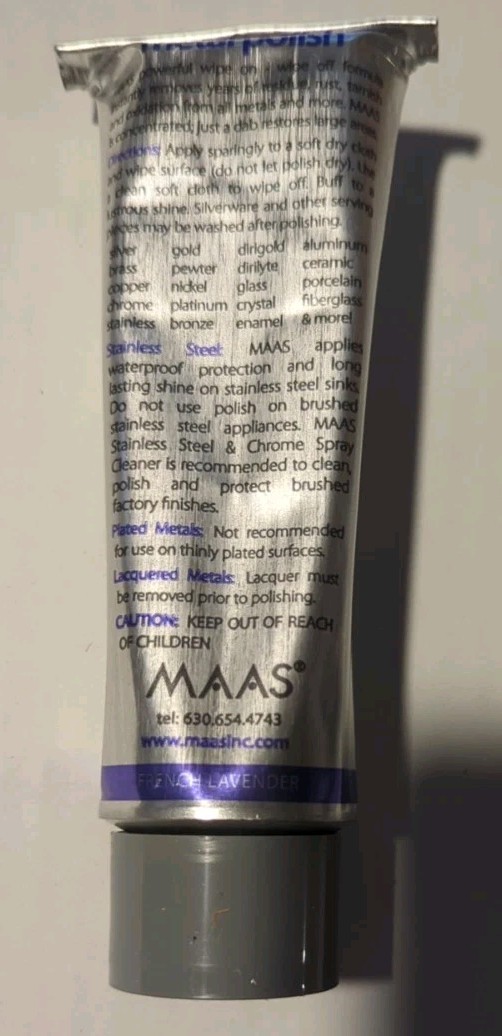 MAAS Metal Polish: A Shine That Lasts French Lavender 4oz, Pack of 1 (91401) NEW