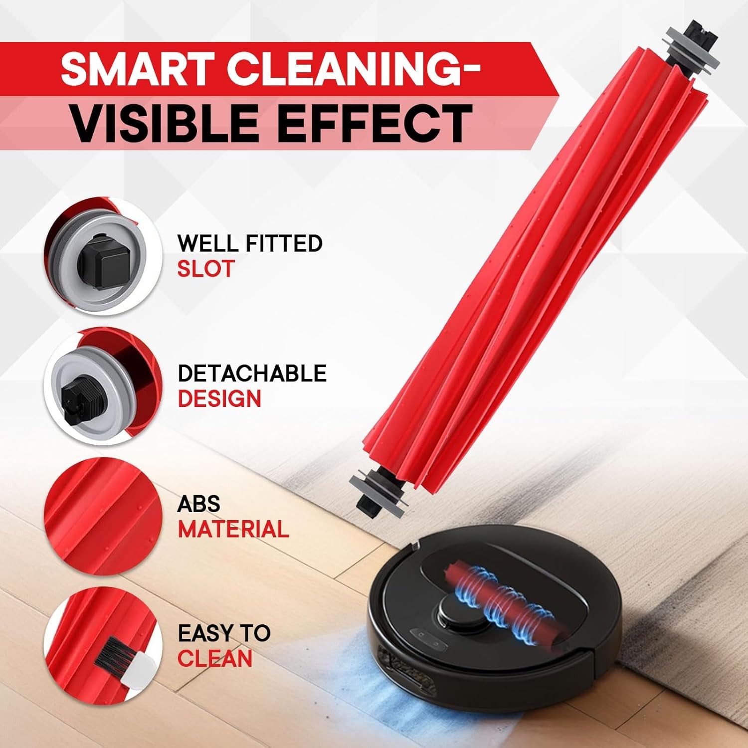 4 Pack Main Brushes Replacement for Roborock Q7 Q7 Q7 Max Q7 Max S7 Series QV