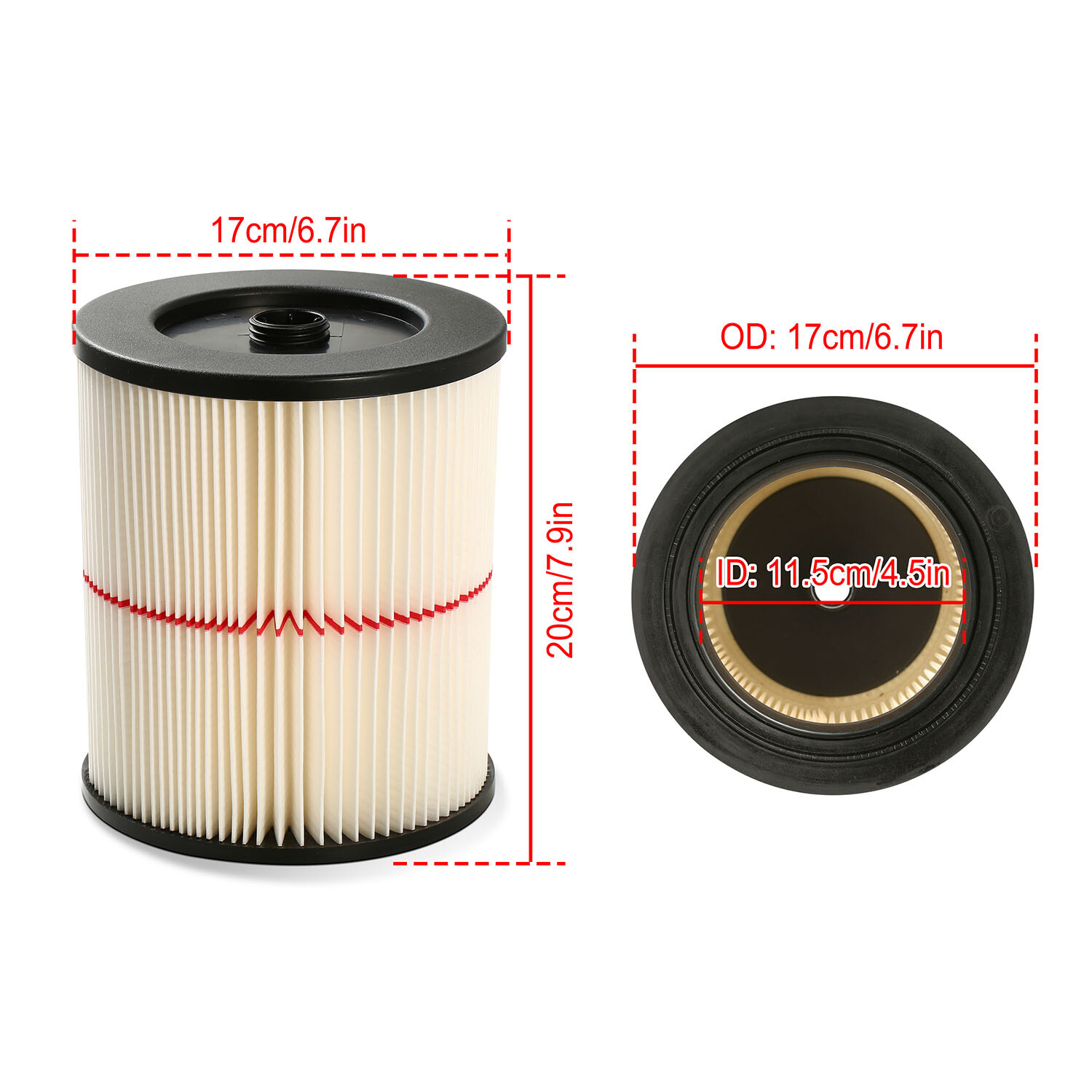 9-17816 Vacuum Cartridge Filter Wet Dry Cartridge Replacement New Portable Tool