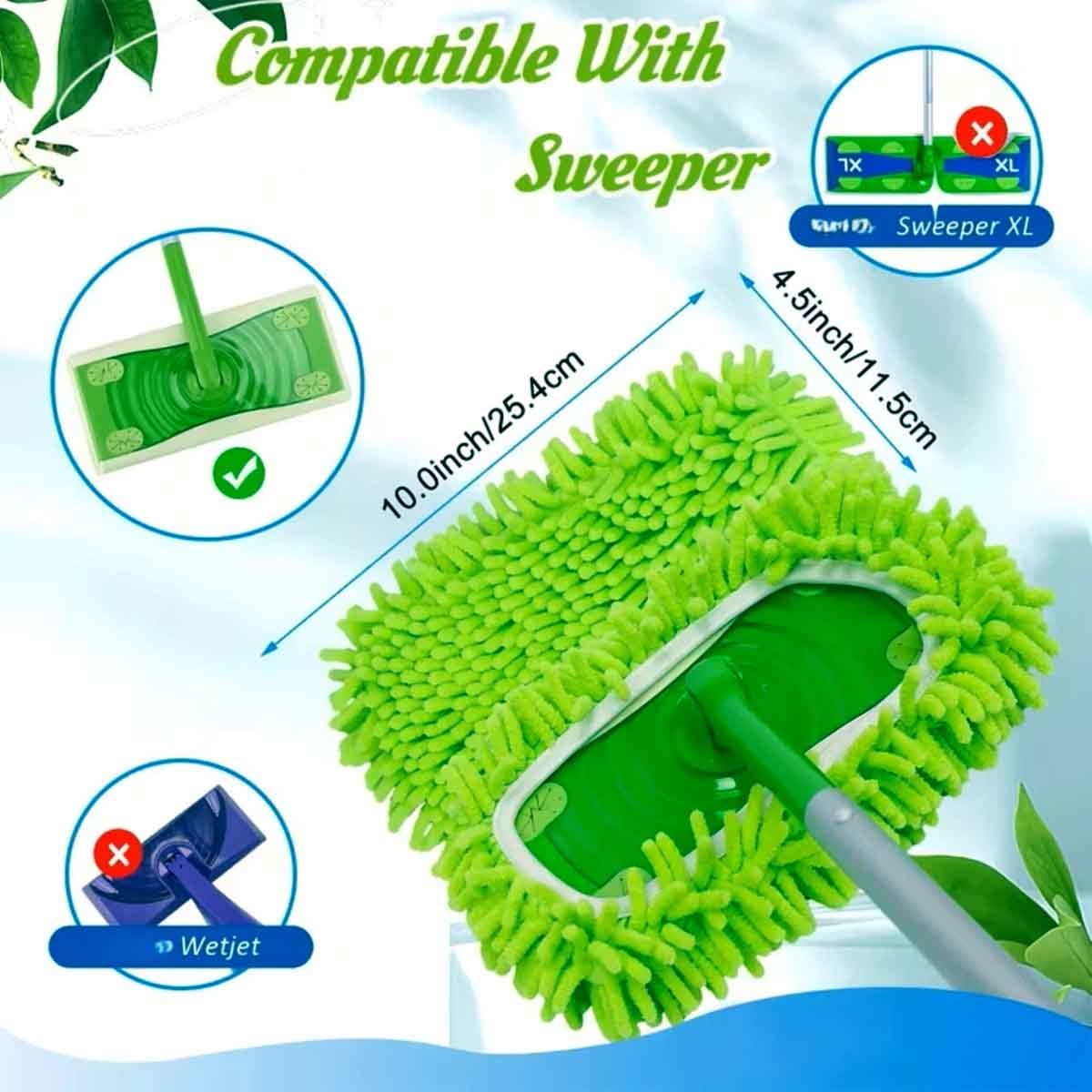 1-8 Pack Reusable Wet Mop Pads Microfiber Dry Cleaning Cloths Floor Duster