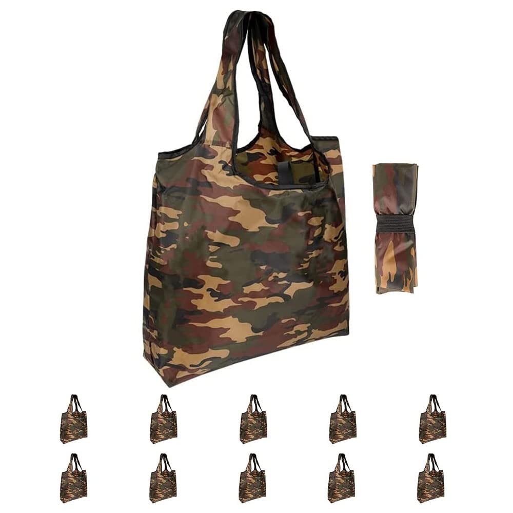 Aricsen 15×4.5×15 Inch Camo Reusable Shopping Bags with inch,