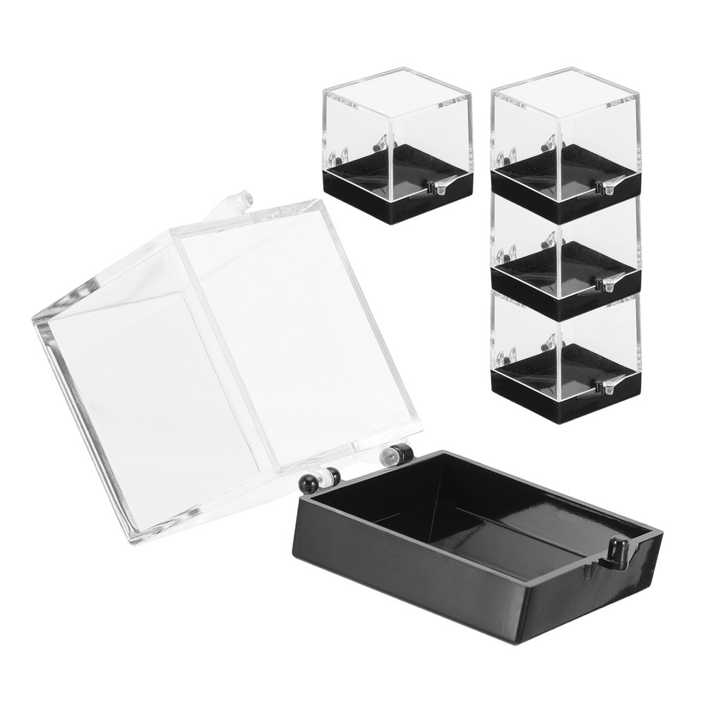 5Pcs Transparent Plastic Specimen Boxes for Mineral Collection and Coin Display