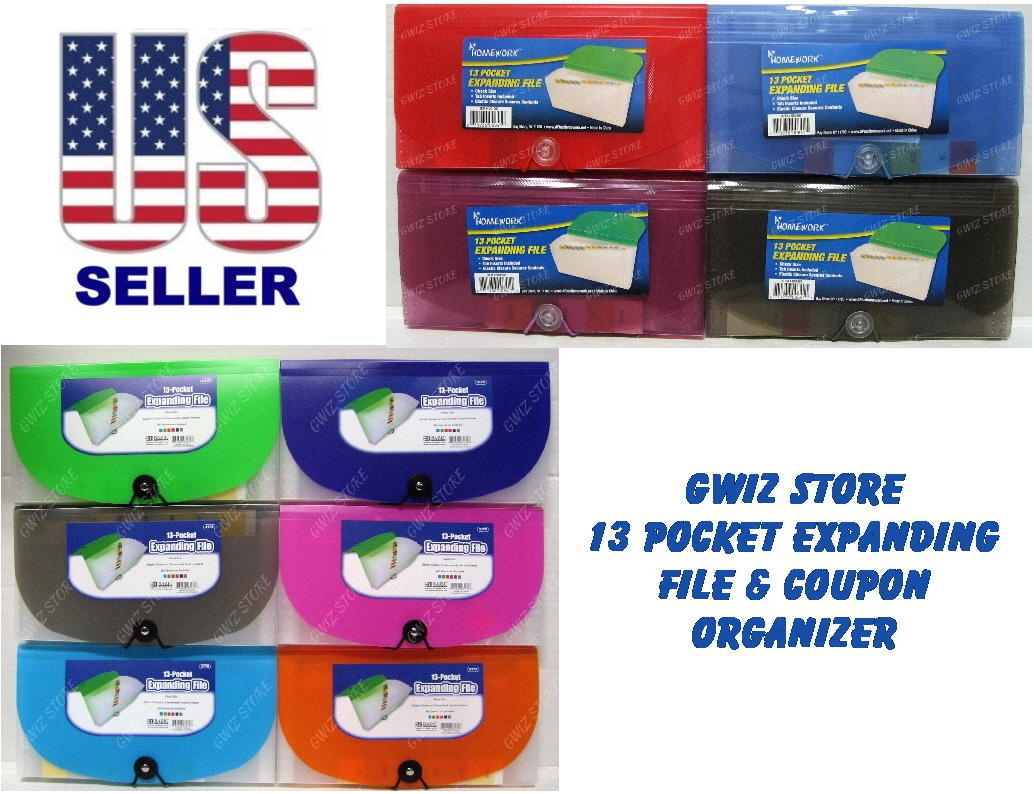 13 Pocket Expanding File & Coupon Organizer