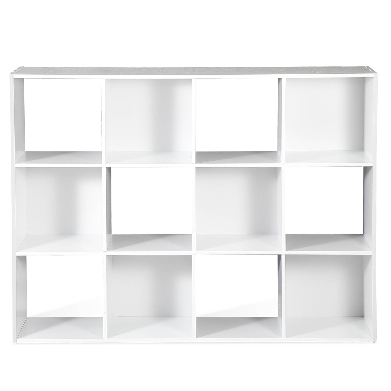 White 12 Cube Bookcase Storage Organizer Wooden Home Office Shelving Bookshelf