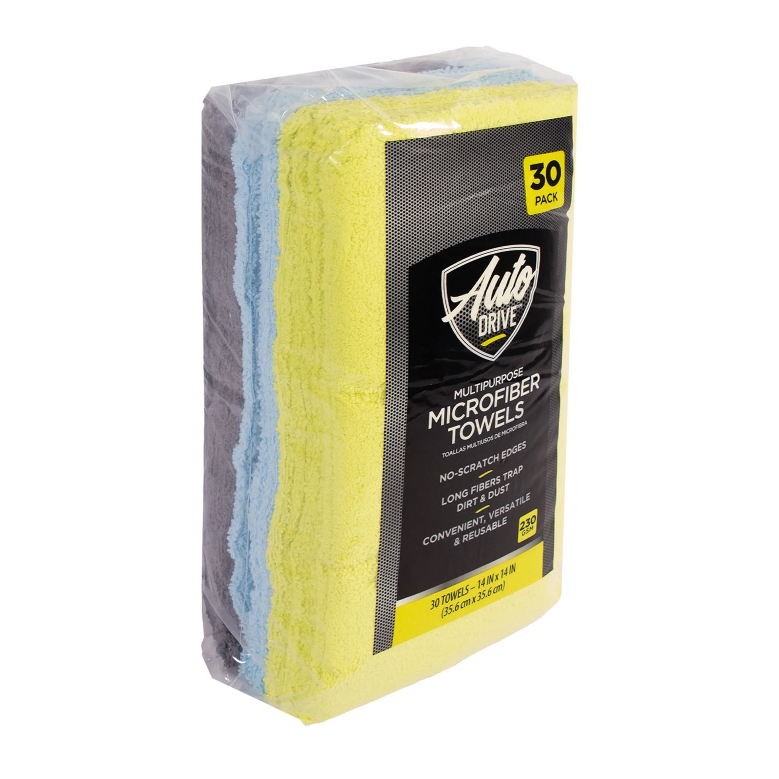 Auto Drive Multipurpose Microfiber Towels 14″ x 14″ Multicolor 30 Pack