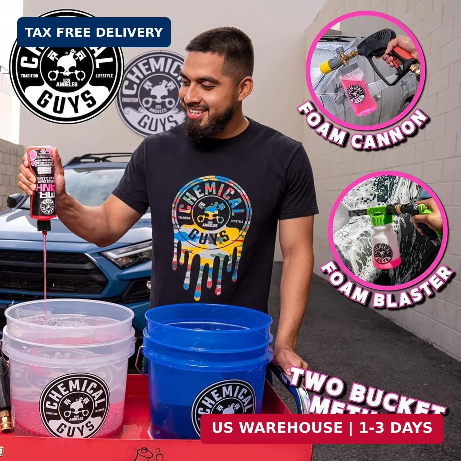 Chemical Guys Mr. Pink Car Wash Soap – 16 oz Super Suds Foaming Car Wash Soap fo
