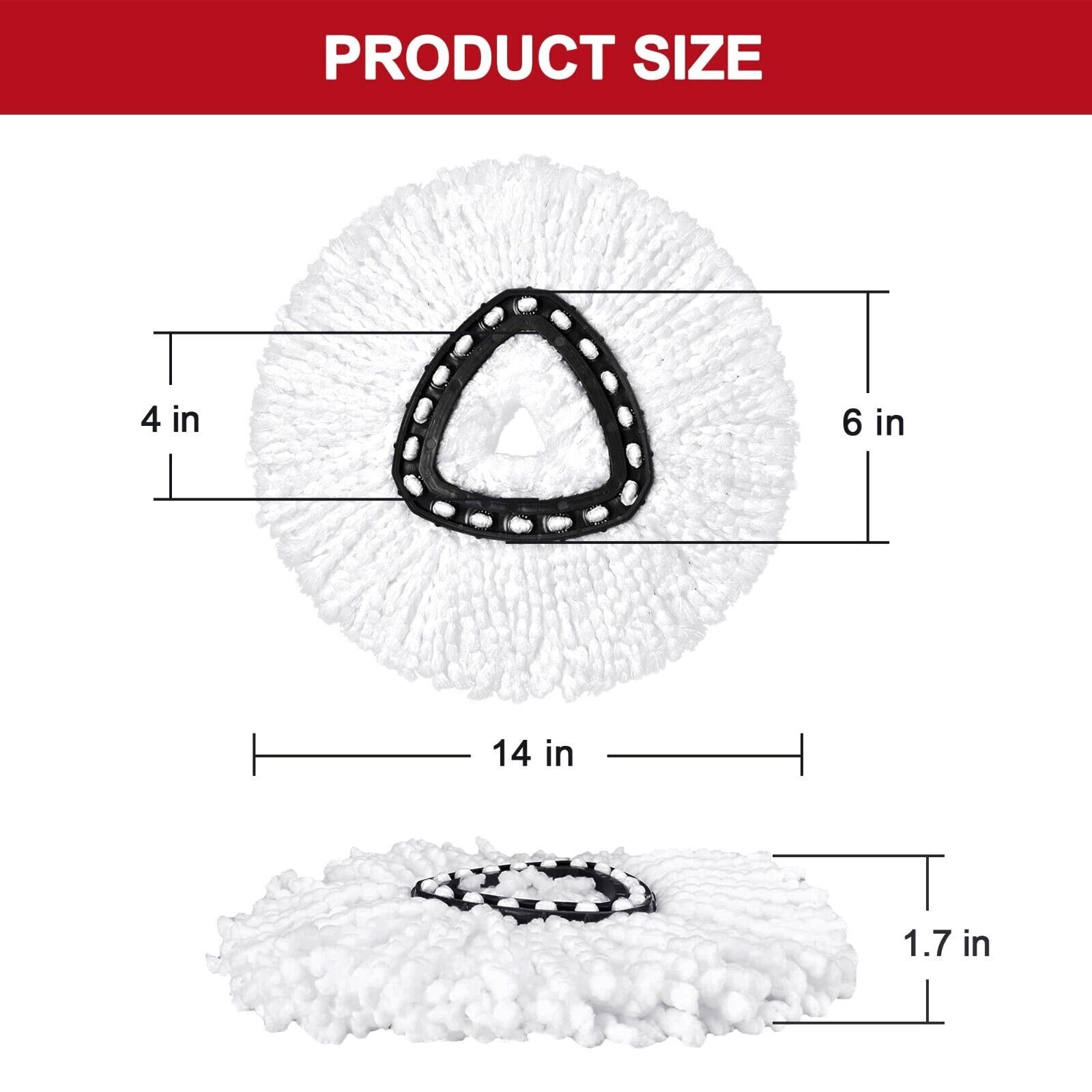 Mop Replace Head, 3 Pack Spin Mop Replacement Head Easywring 1-Tank System, Easy