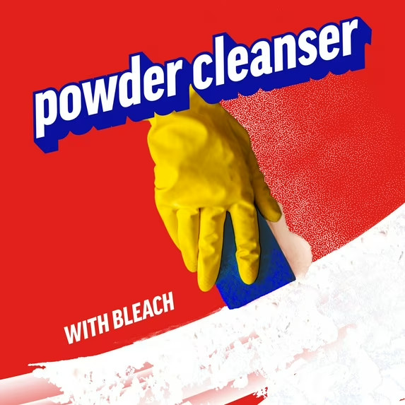 (6 pack) Ajax Powder Cleanser with Bleach, Scratch-Free Formula, 21 oz Bottle