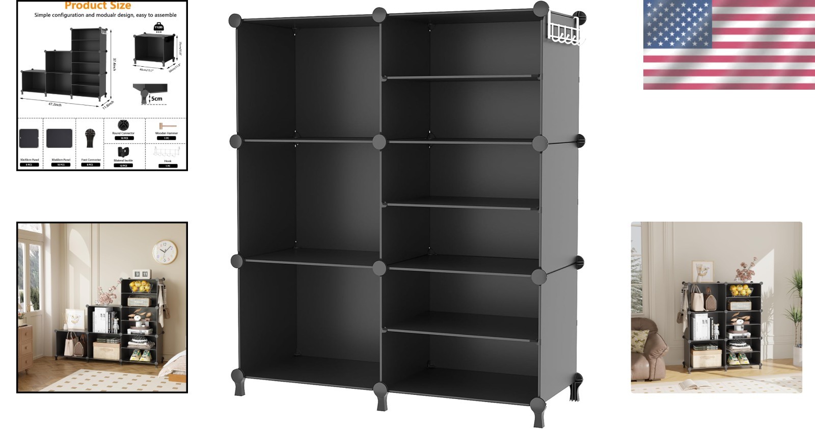 Portable DIY Cube Storage Shelves – 6 Stackable Units for Closet and Living Room