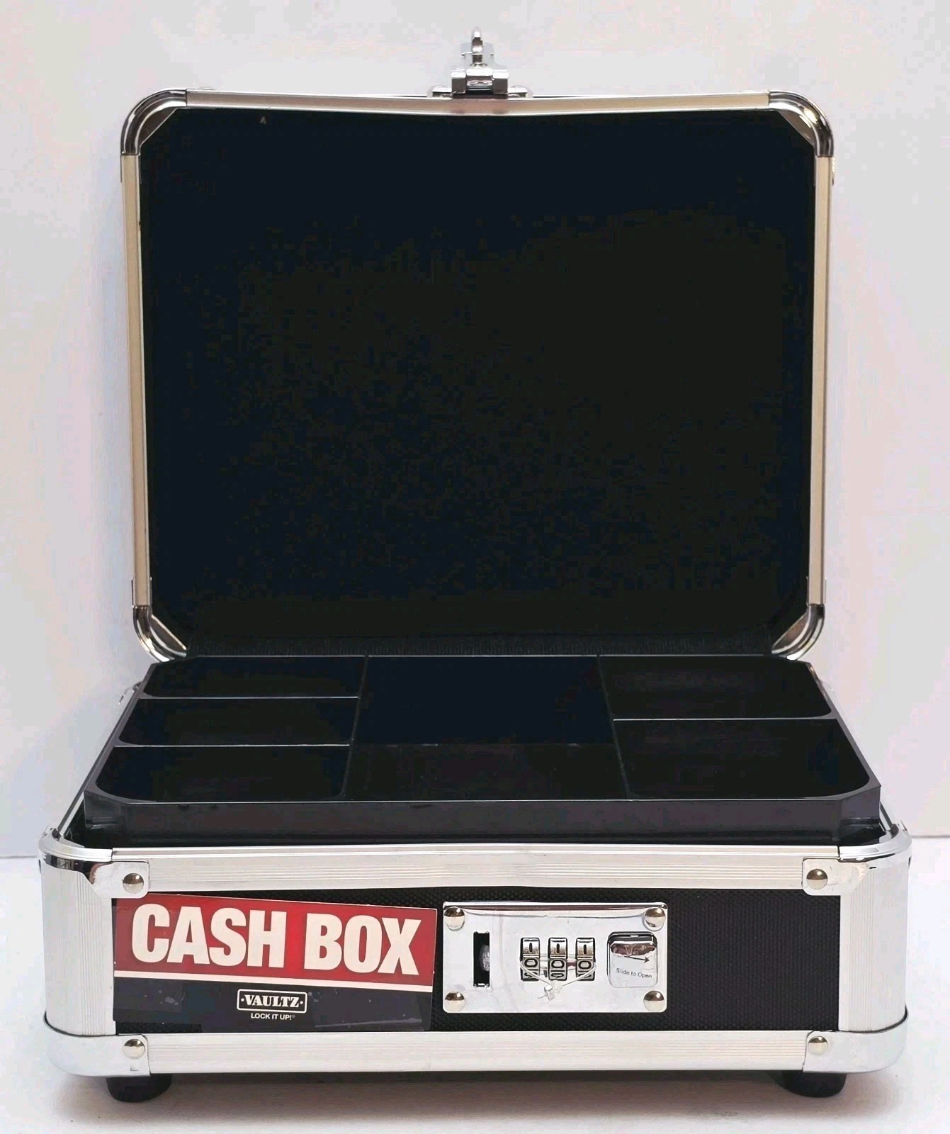 Vaultz Locking Cash Box w/ Combination Lock & Carrying Handle 8.5″x10″x4″, New