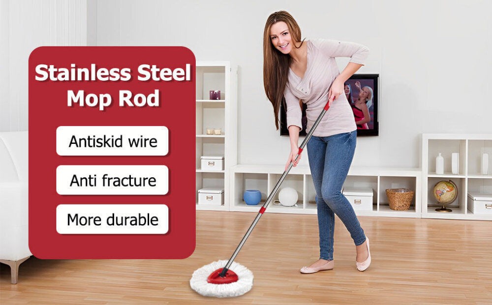 Spin Mop Stainless 4-Section Steel Pole Handle For O-Cedar Easywring RinseClean