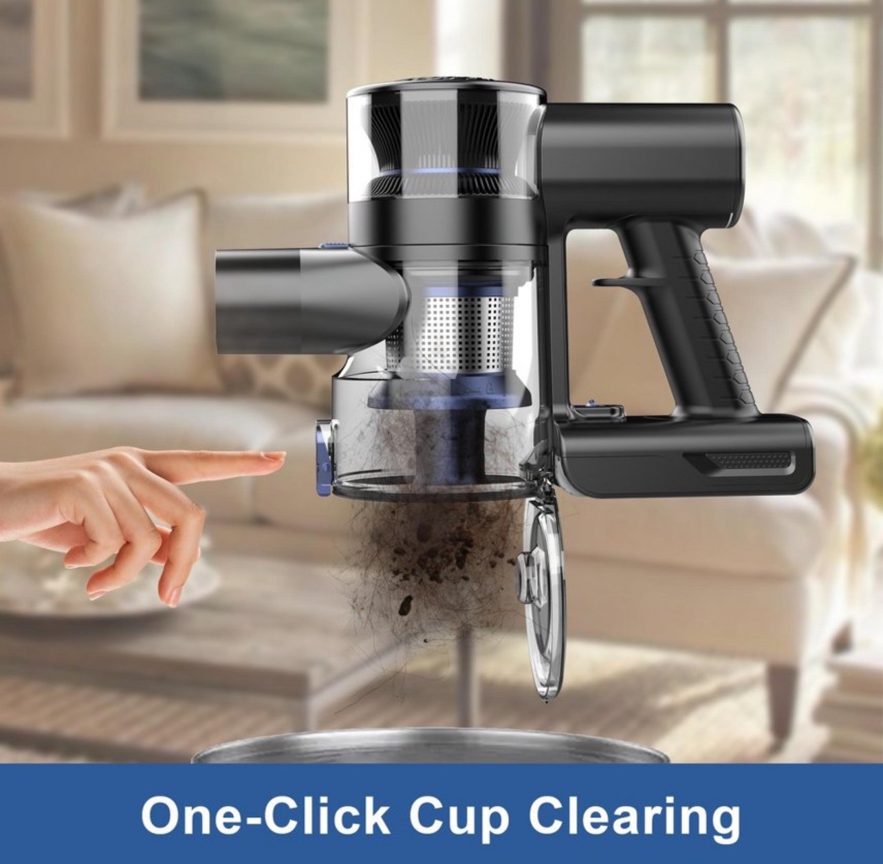 TEENDOW CORDLESS STICK VACUUM CLEANER 40min 150w RECHARGEABLE- BLUE