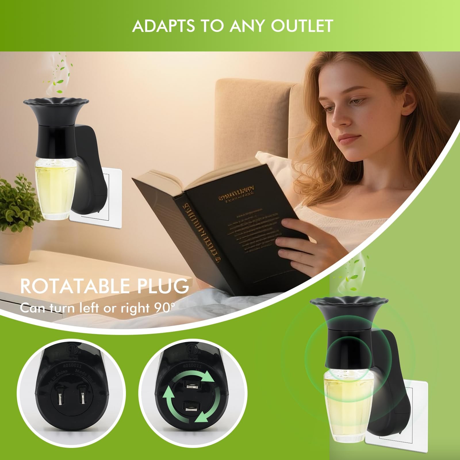 Wall Fragrance Plug in Air Freshener- Plug in Diffuser with Night Light Compa…