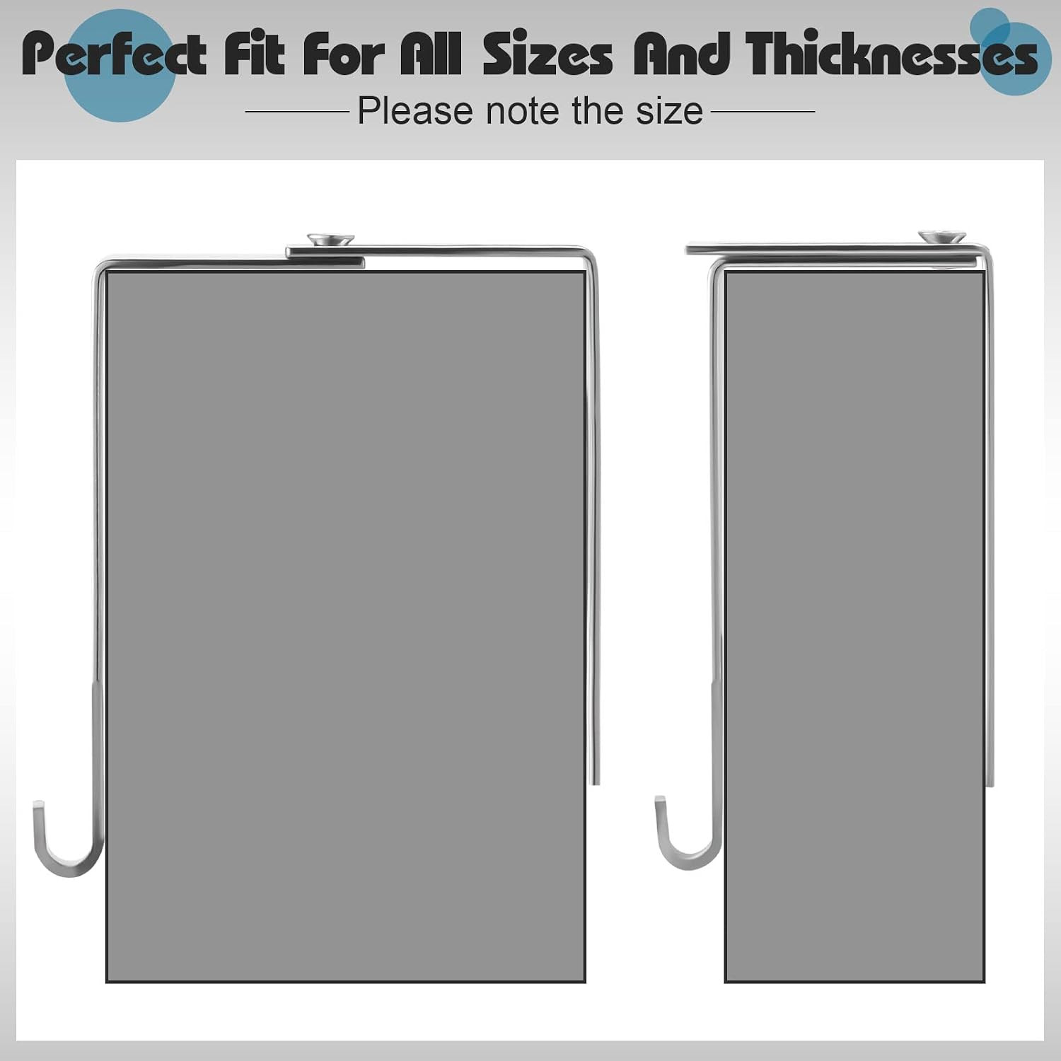 4 Pcs Adjustable Cubicle Hooks Metal Hangers,Silver,Classic | Fits 1.35-3.5 Inch
