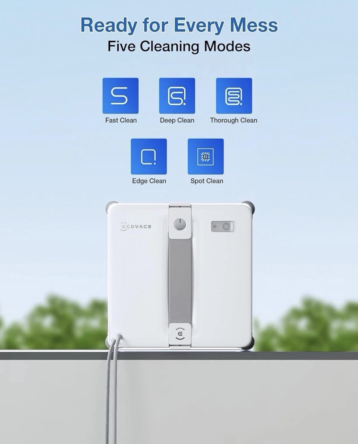 ECOVACS WINBOT MINI2 Window Cleaning Robot, Robot Window Cleaner with 5 modes
