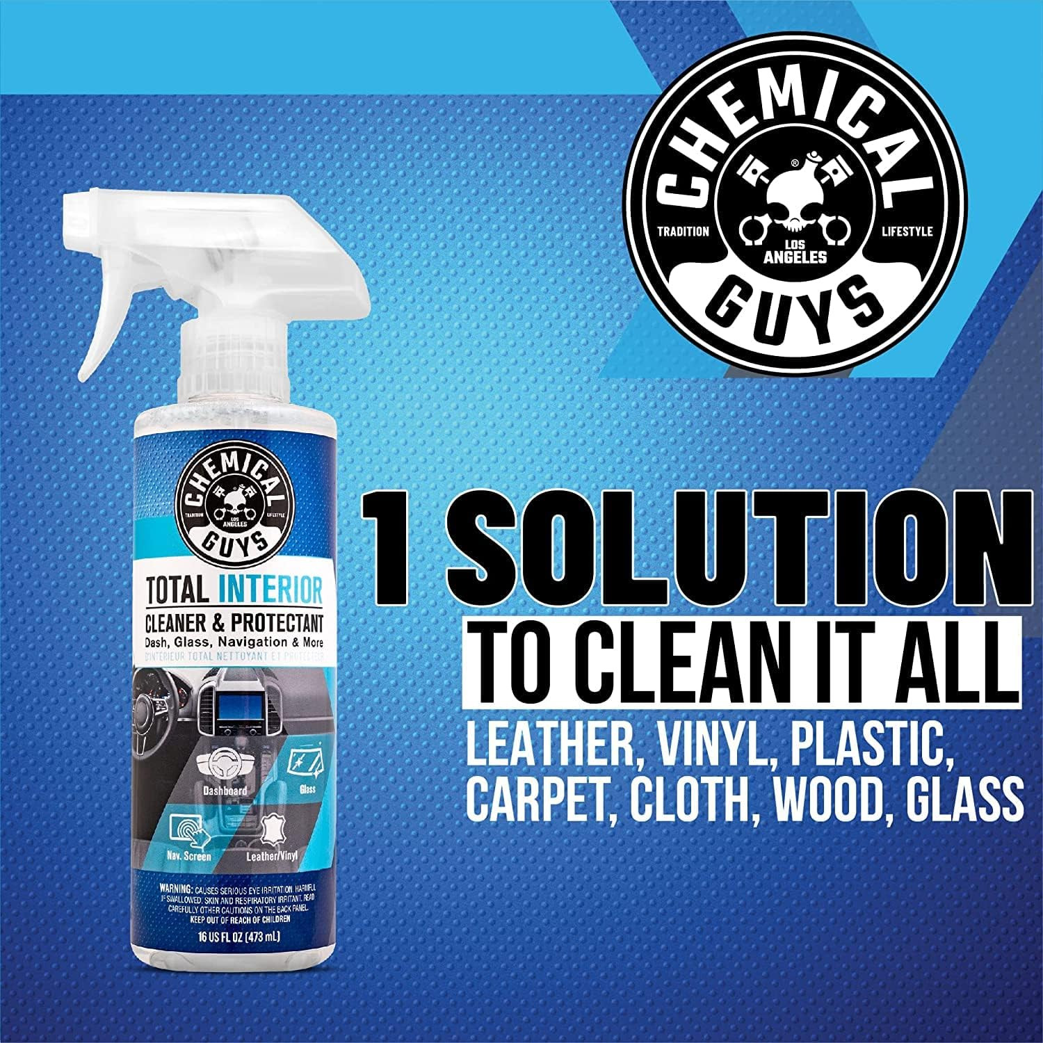 , Total Interior Cleaner & Protectant, Leather & Vinyl, 16 Oz | Cleans Dashboard