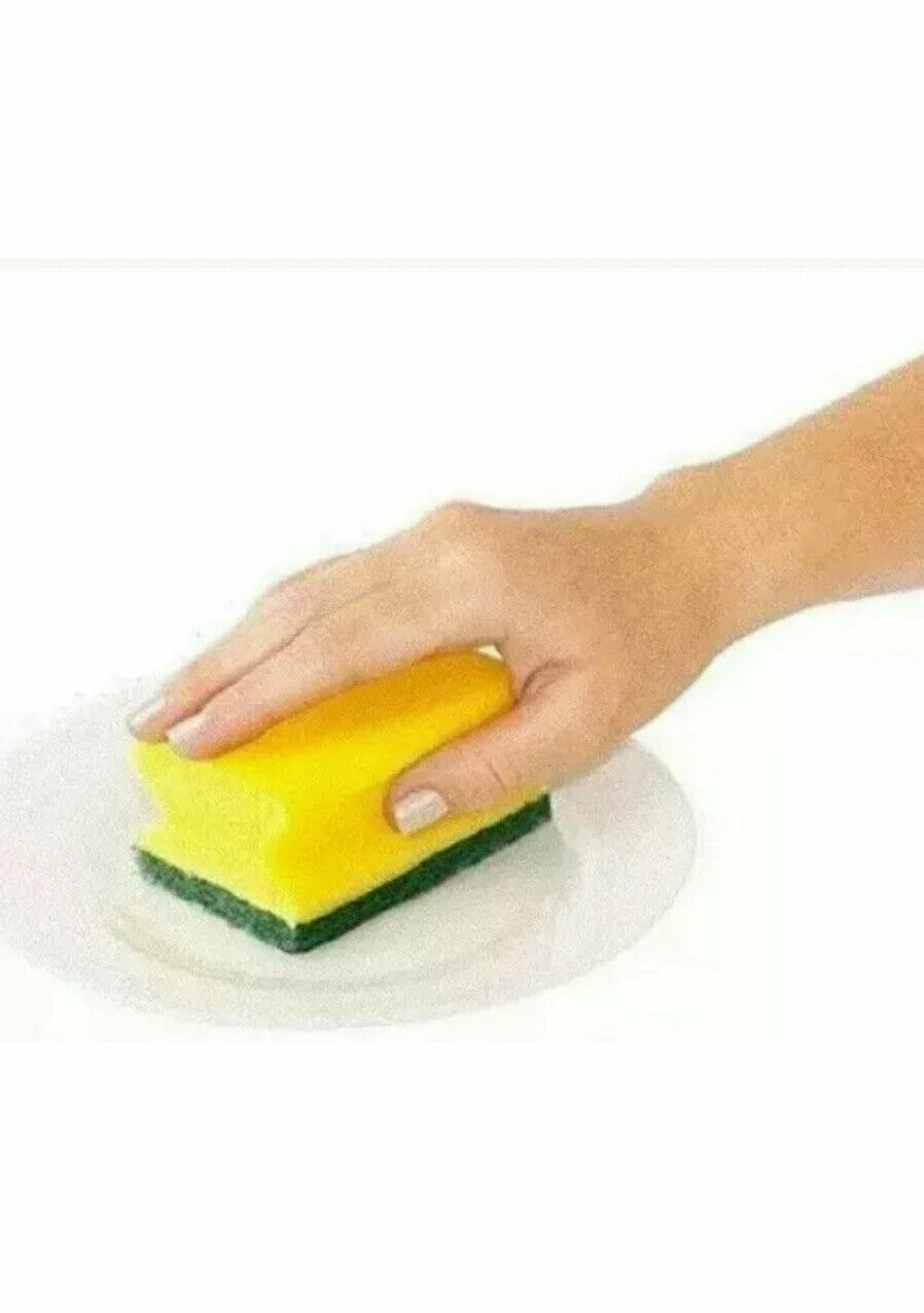 12 Scrub Buddies Nail Guard Sponges TWO 6 Packs Yellow Green Sponge