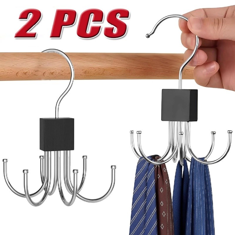 2 Pack 360° Rotating Belt & Bra Hanger Organizer for Ties, Tank Tops Accessories