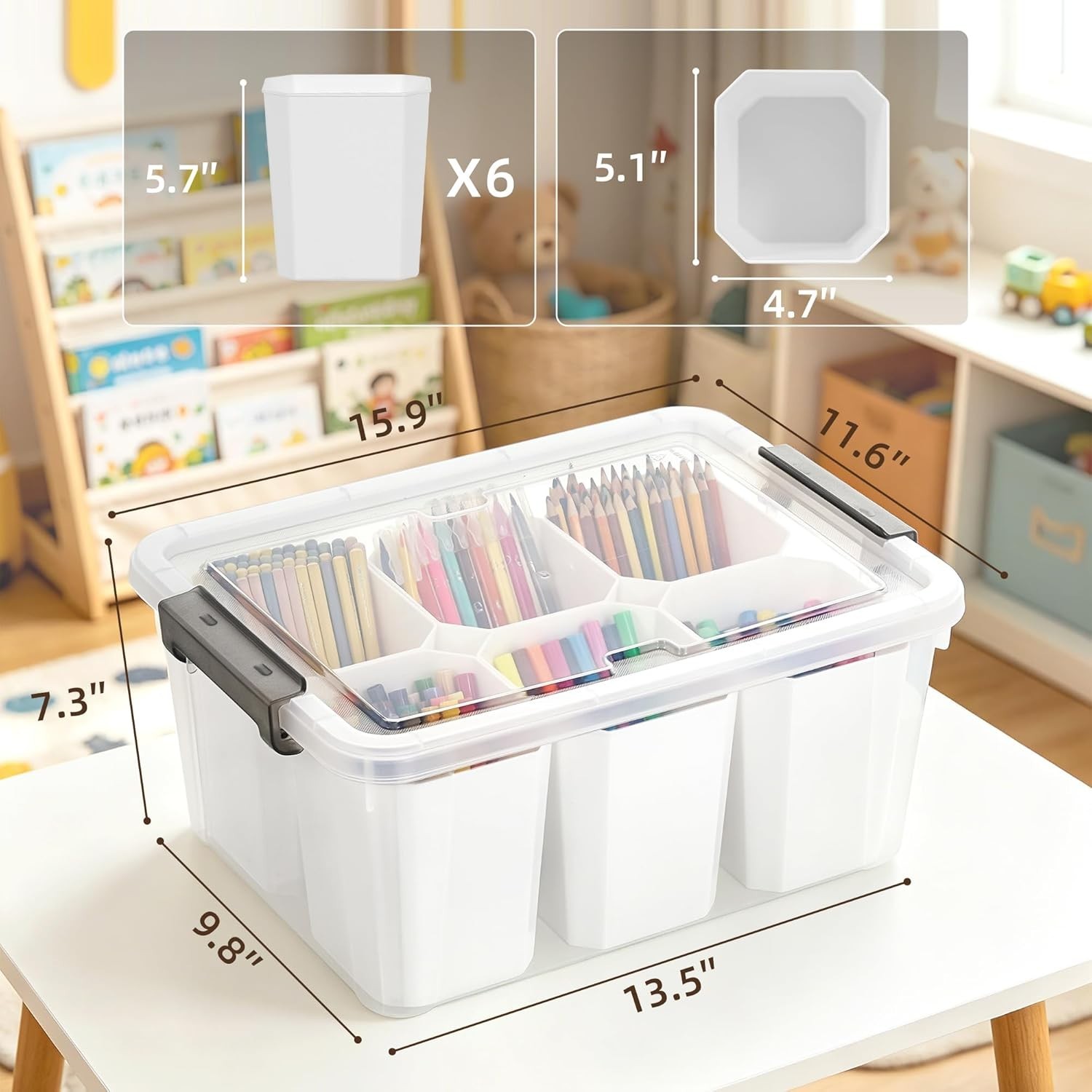 17 QT Stackable Plastic Storage Bin with Lift-Off Lid – Organize Tools & Crafts