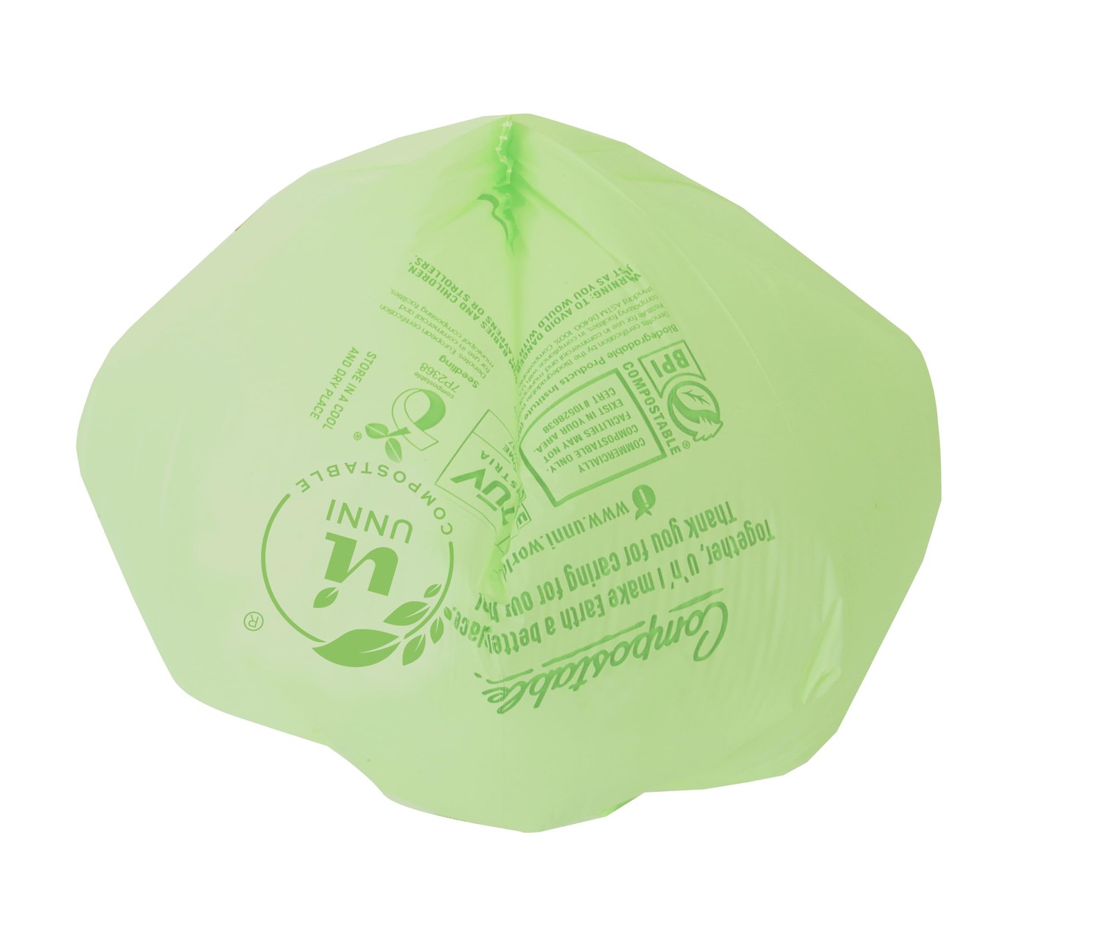 Compostable Trash Bags, 4 Gallon / 15 Liter, 100 Count, Extra Thick 0.75 mil Sma