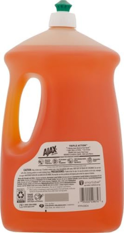Ultra Liquid Dish Soap Orange Scent, Triple Action, 90 fl oz Bottle Pack of 2