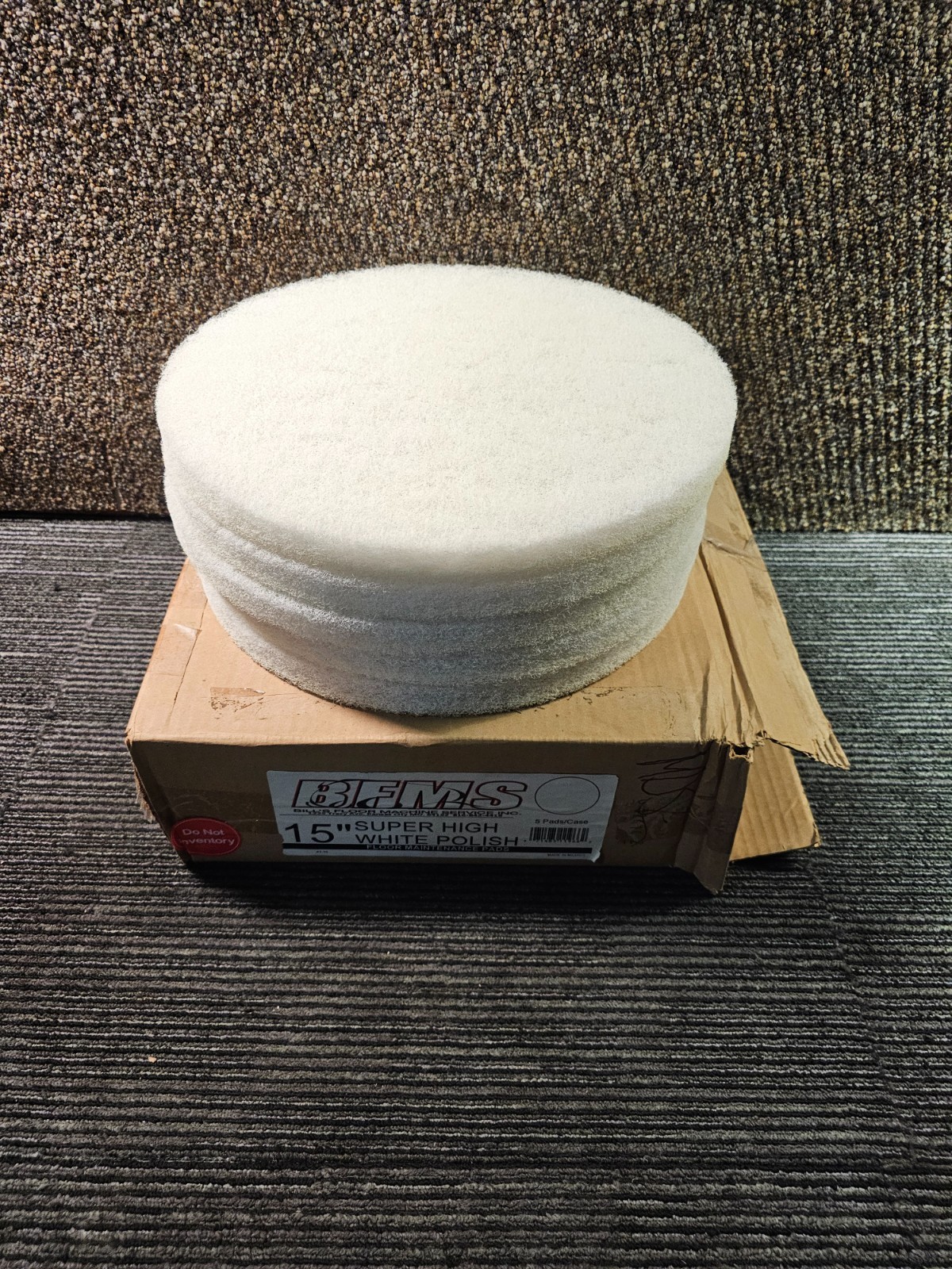 (QTY 5) BFMS 15 inch Super High White Polishing Floor Pads Scrubber Buffer
