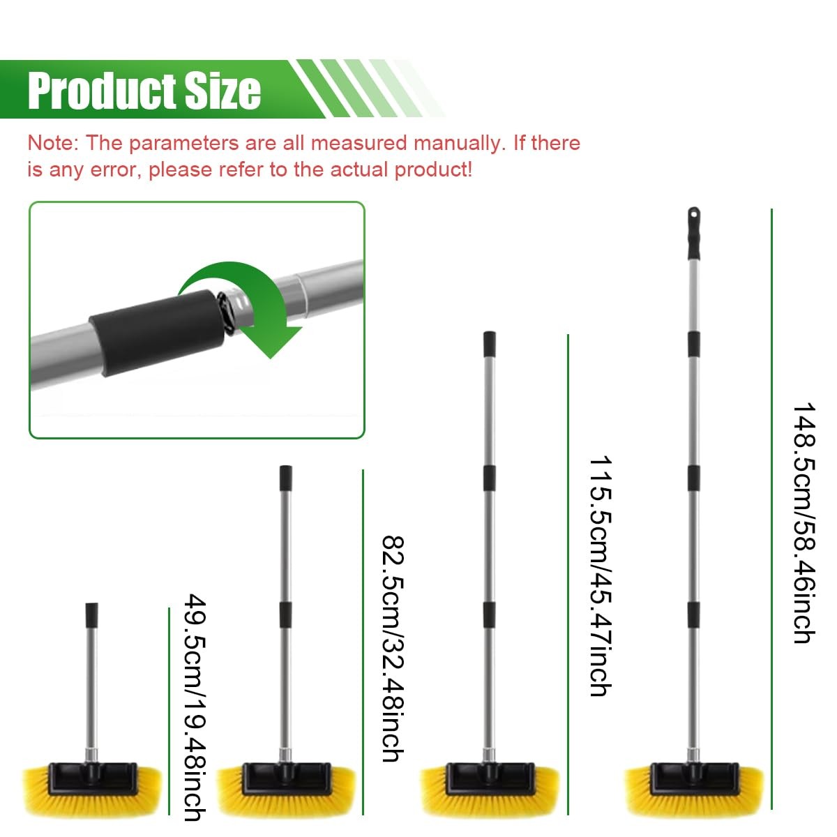 59″ Car Wash Brush with Long Handle, No Scratch Soft Bristle Cleaning Brush, …