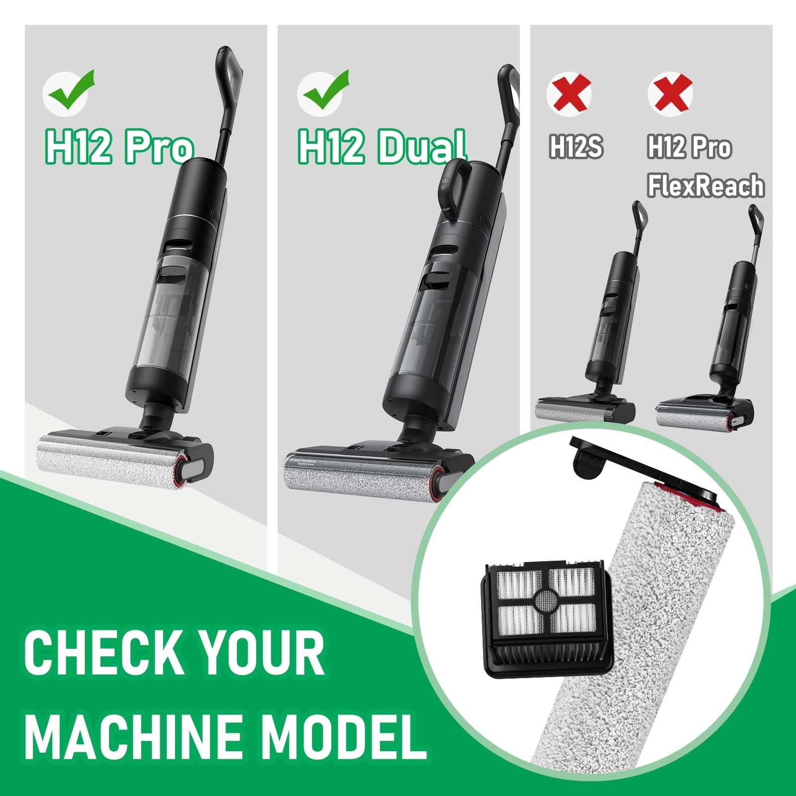 H12 Pro Replacement Brush Rollers and HEPA Filter Kits Compatible with Dreame…