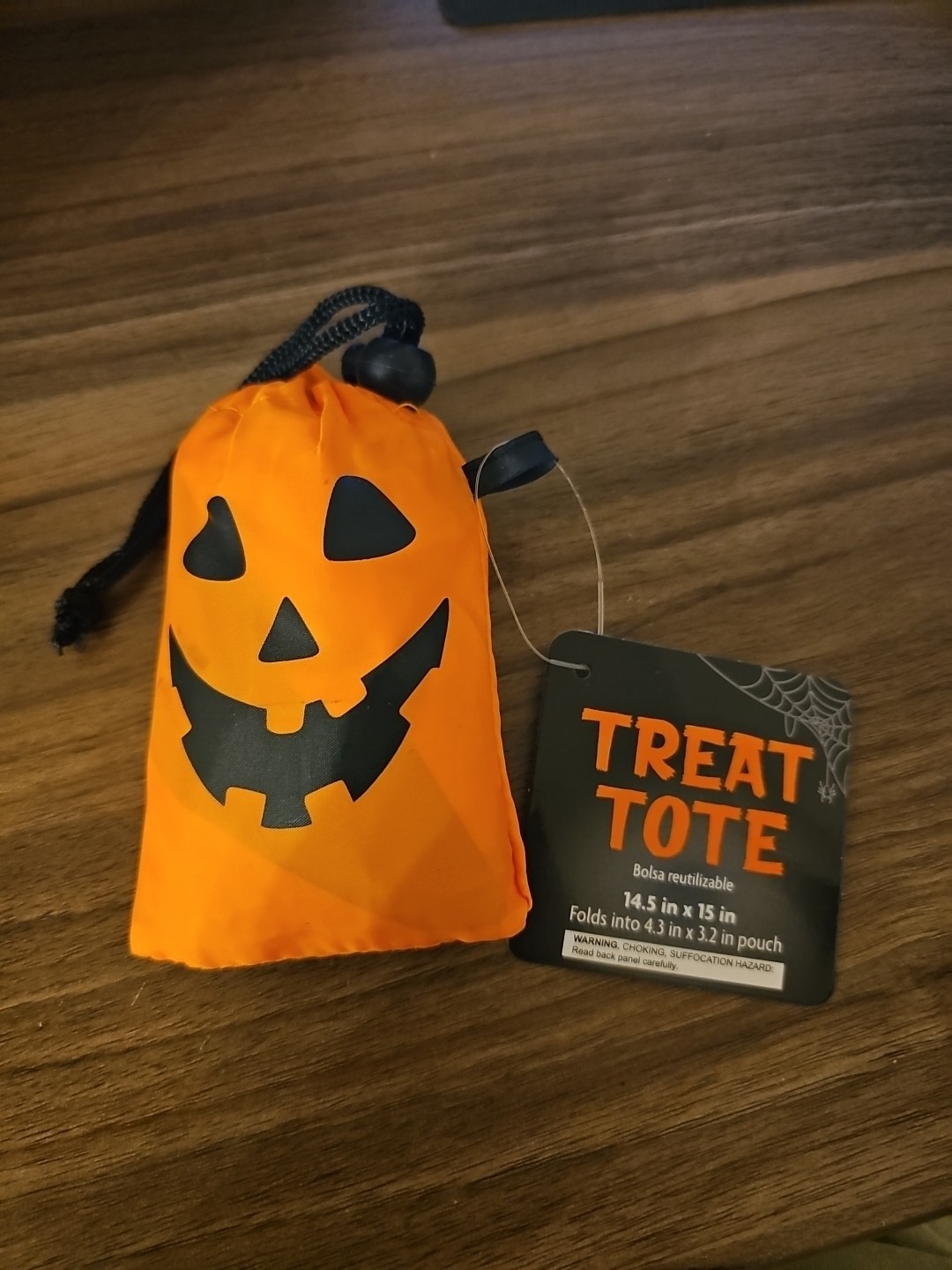 Halloween Treat Tote Resuable Folds Into Pouch 1 Pouch