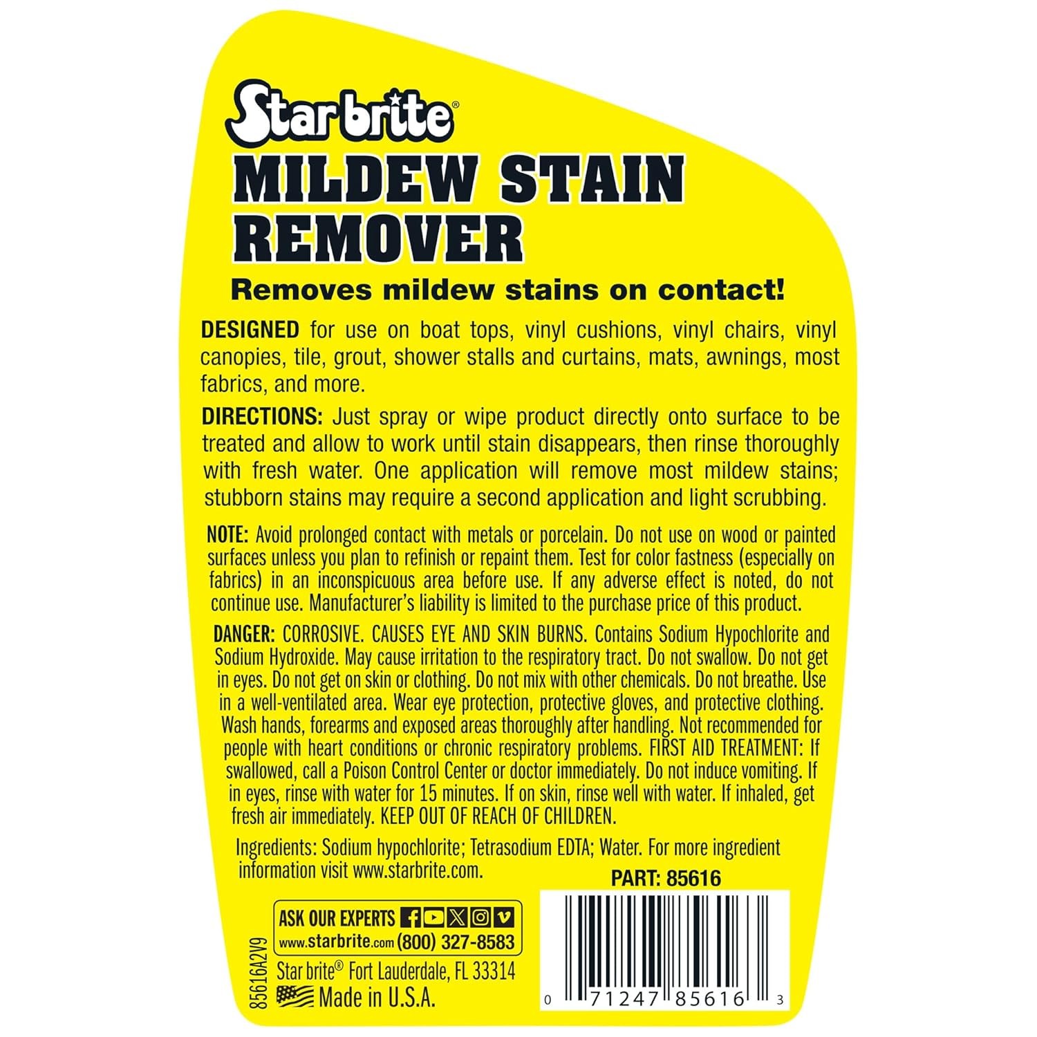 STAR BRITE Professional-Grade Mildew & Mold Stain Remover + Cleaner – Instant Co
