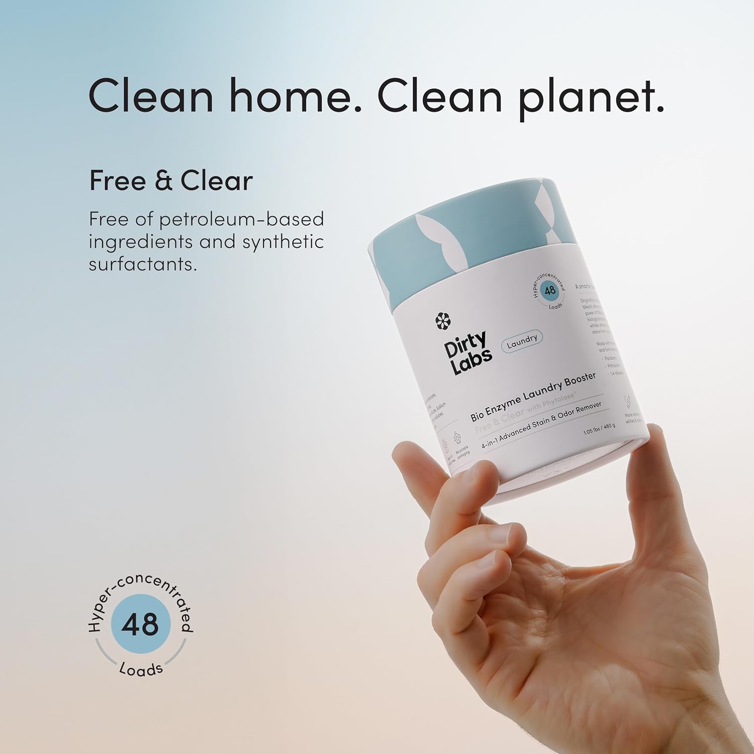 LAUNDRY BOOSTER STAIN ODOR REMOVAL Scent Free Hyper Concentrated 48 Loads 1 lb