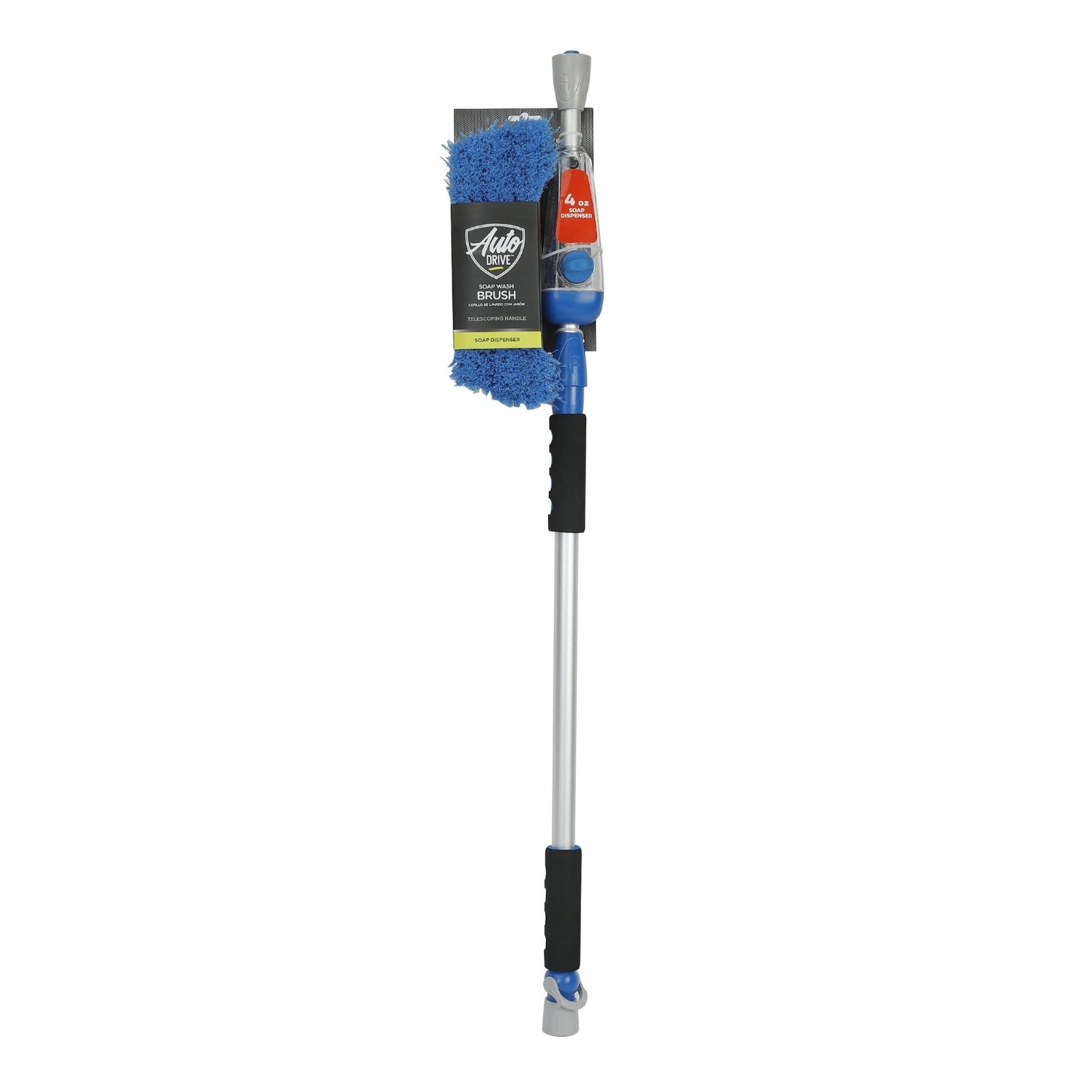 Flow Through Car Wash Brush with Soap Dispenser for High Pressure Cleaning