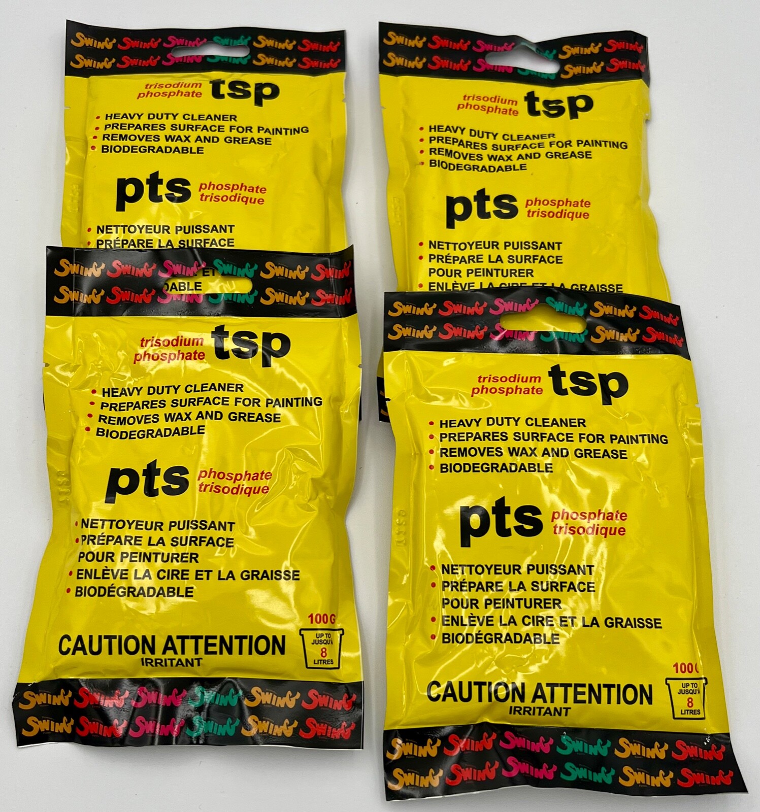 TSP powder in Convenient use package 4 packs each makes 2 gal of HD cleaner