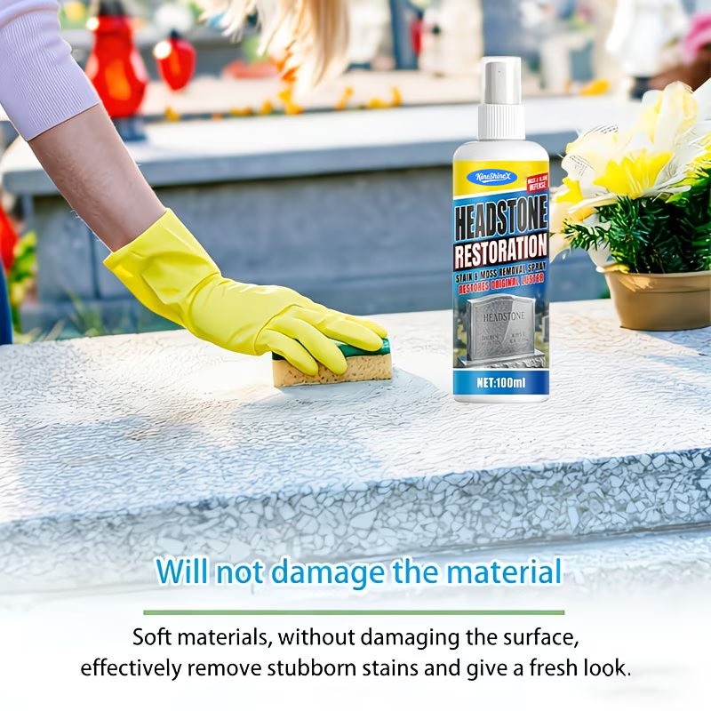 Headstone Restoration & Cleaning Spray, Stone Cleaner Gravestone Cleaning Kit
