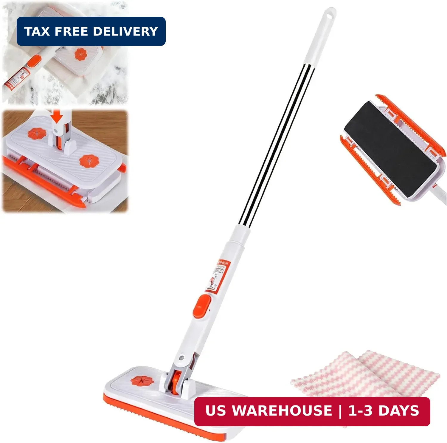 Snap Grip Mini Mop Set, Convenient Cloth Changing Mini Mop, Gap Dust Cleaner Laz